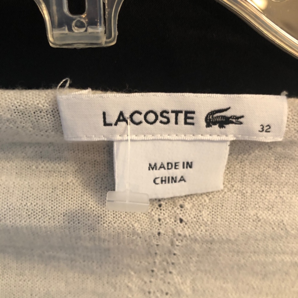 Lacoste Cream Merino Wool Sweater - Picture 2 of 5